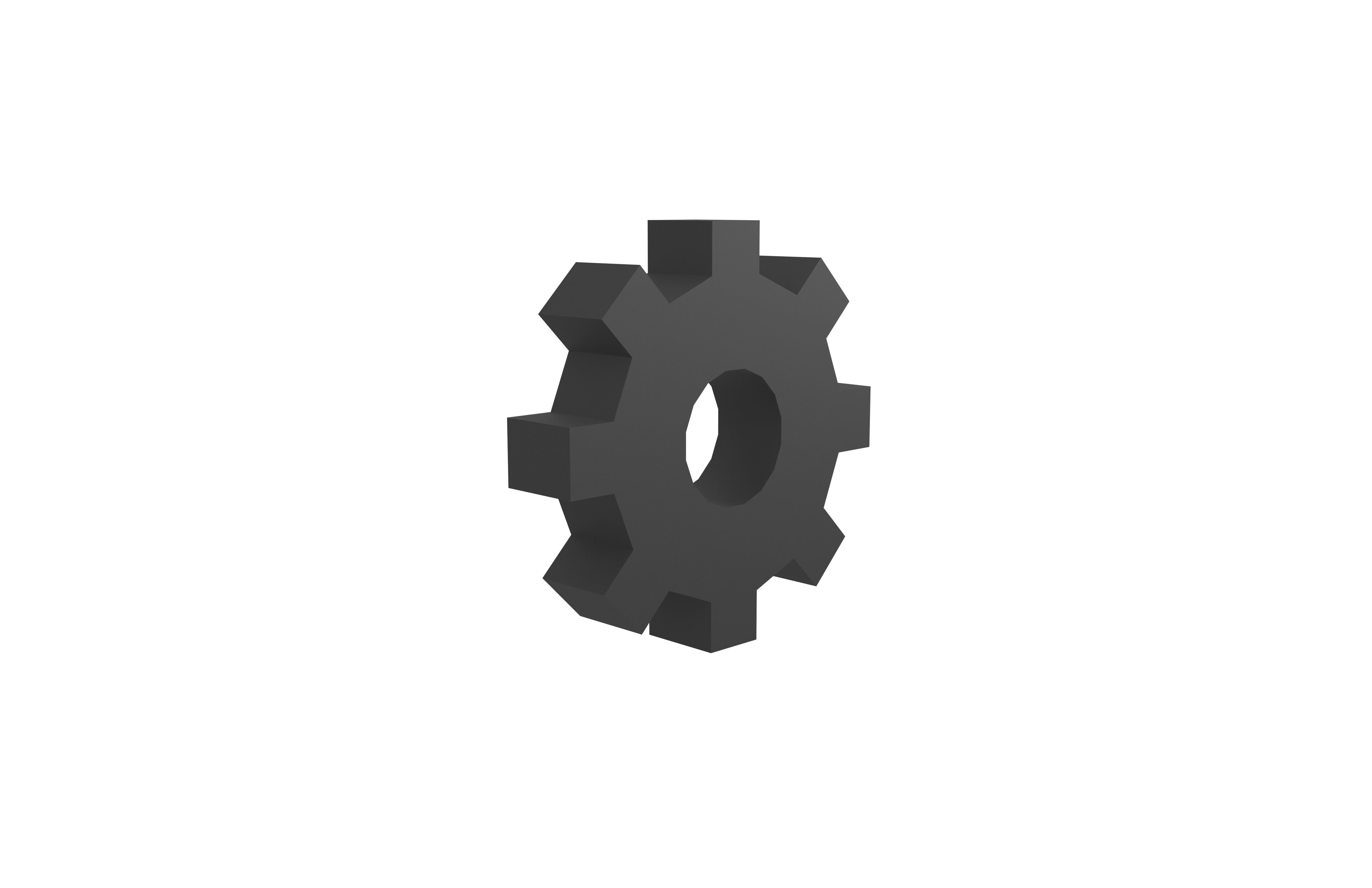 Gear Symbol v1 006 Low-poly 3D model_1