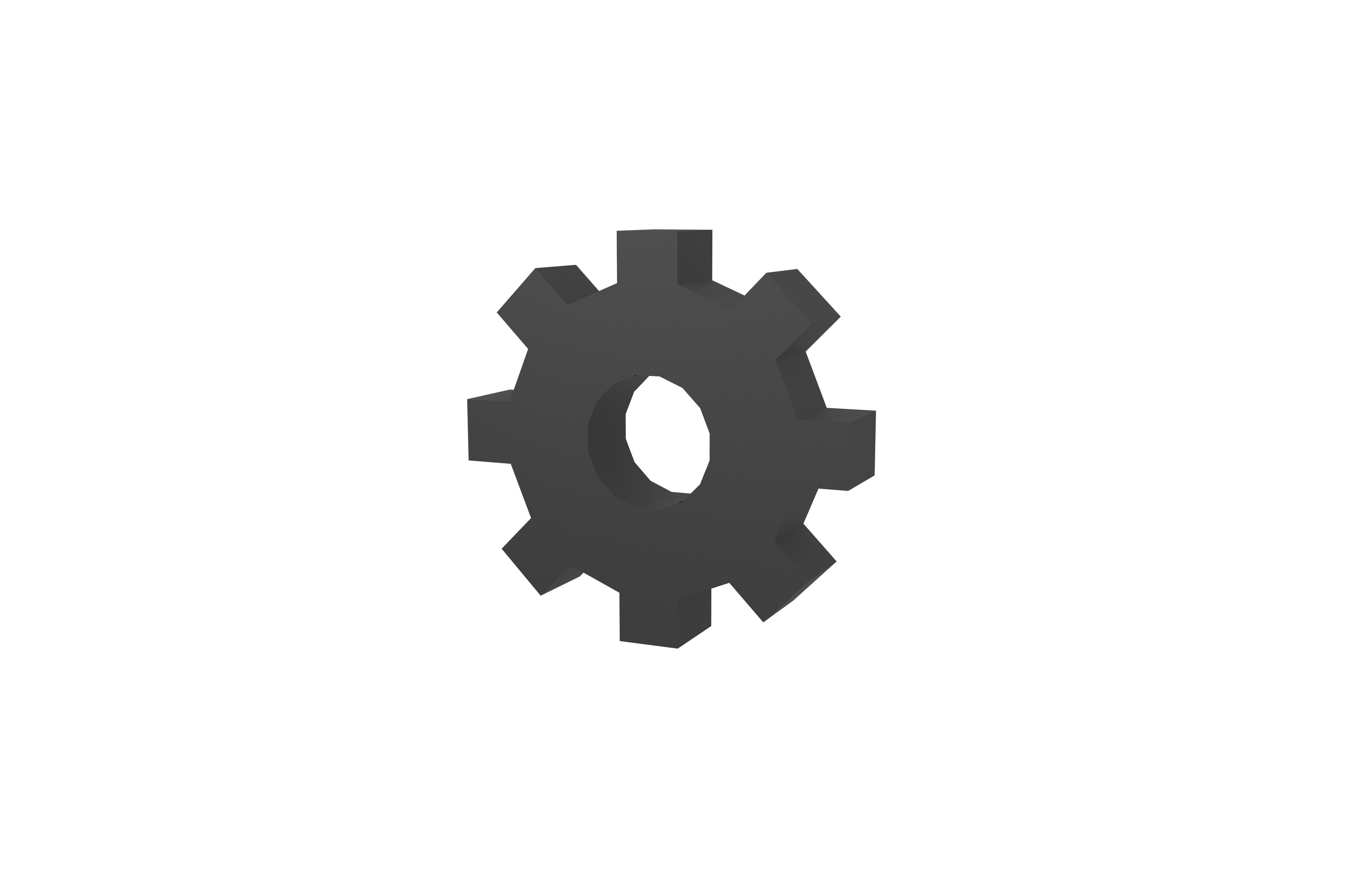 Gear Symbol v1 006 Low-poly 3D model_3