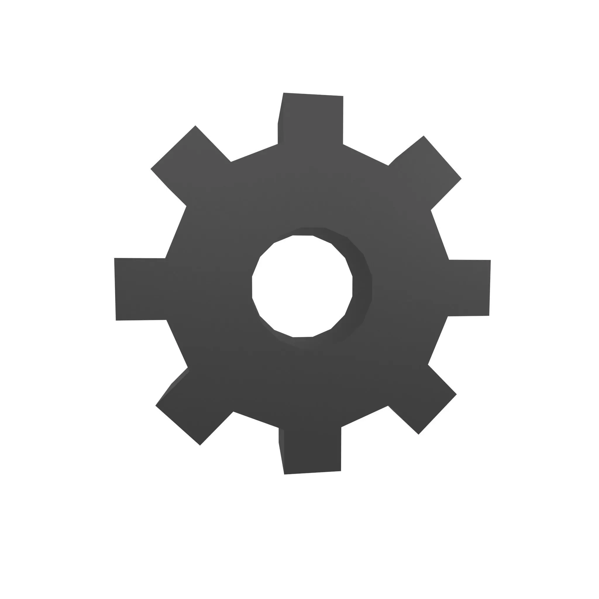 Gear Symbol v1 006 Low-poly 3D model_0