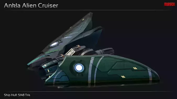 Ankla Alien Cruiser Low-poly 3D model