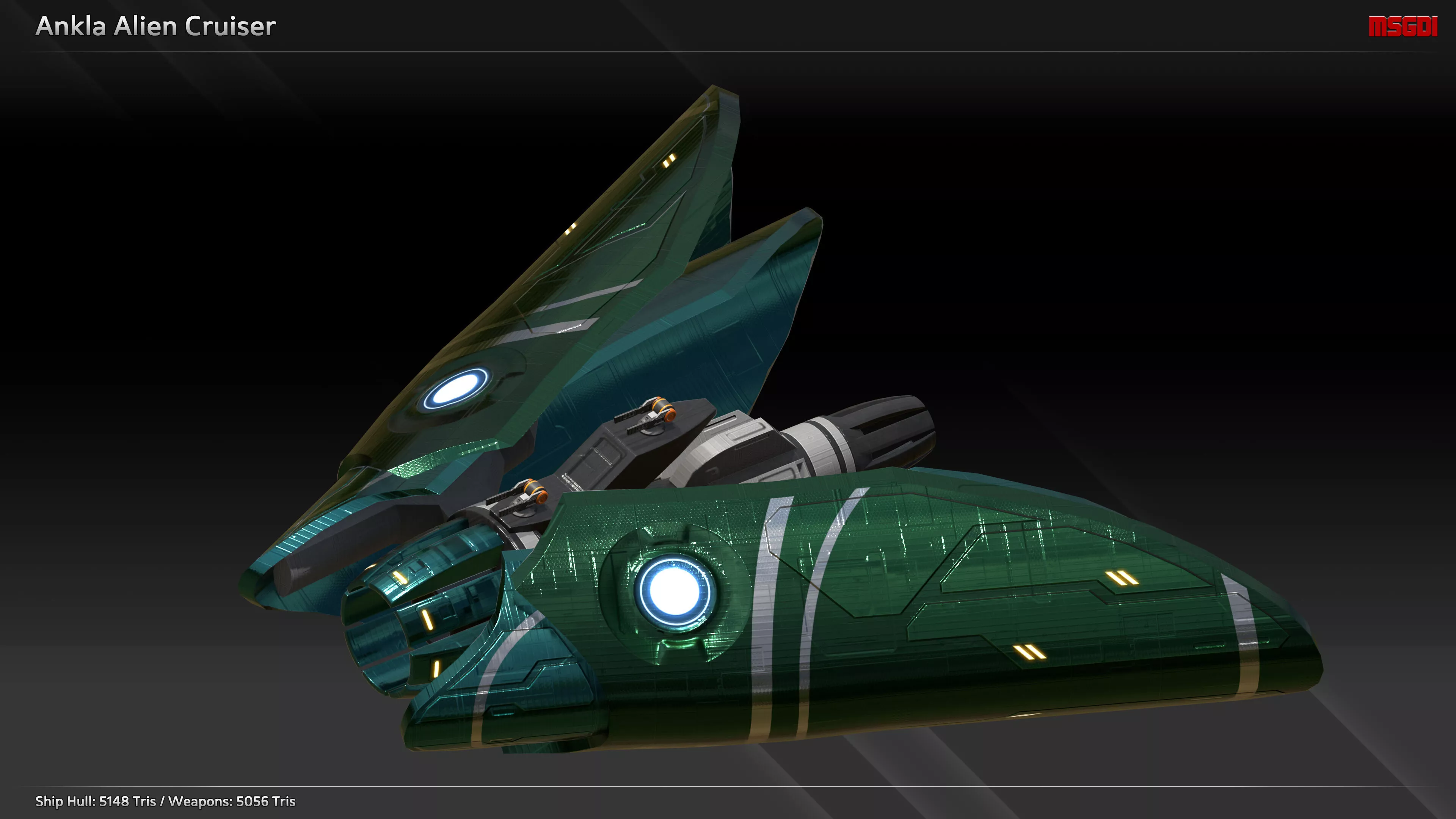 Ankla Alien Cruiser Low-poly 3D model