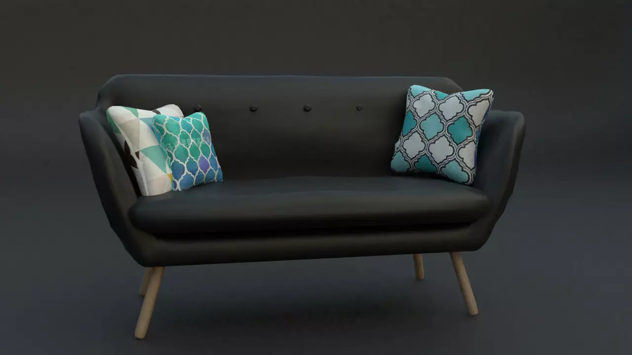 couch sofa with pillows Free 3D model