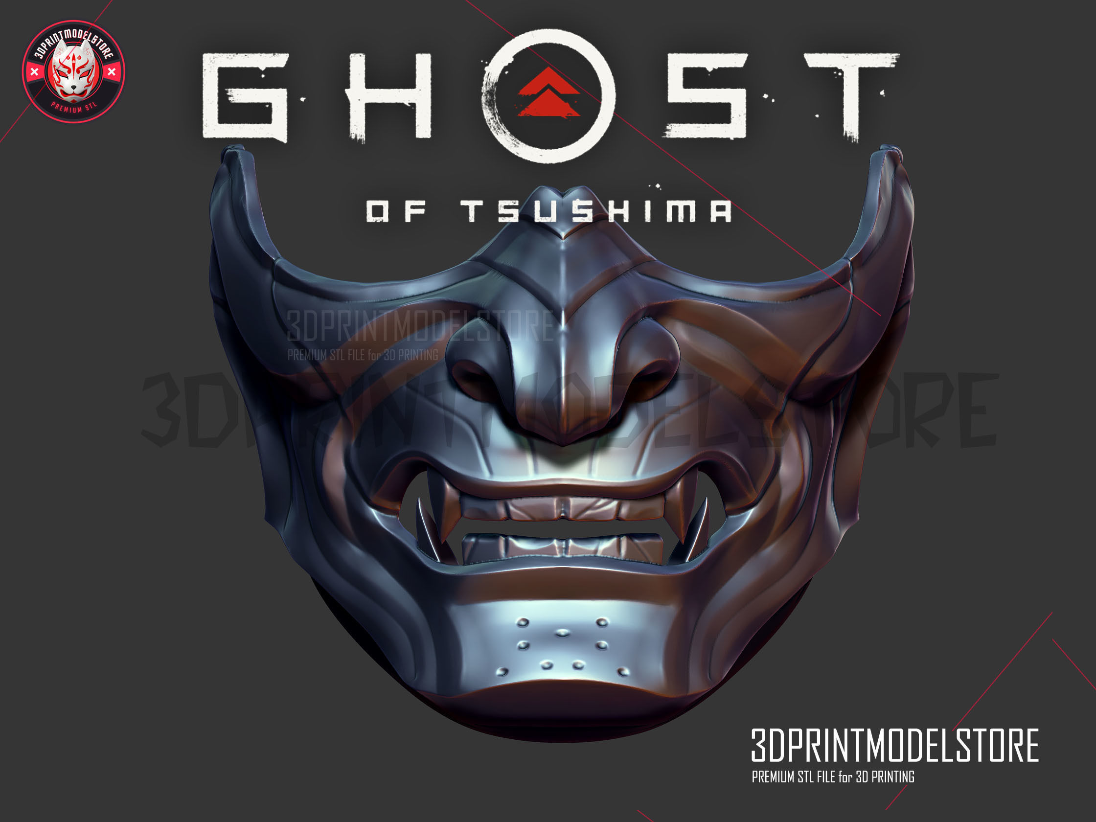 Ghost of Tsushima Mask  3D print model_19