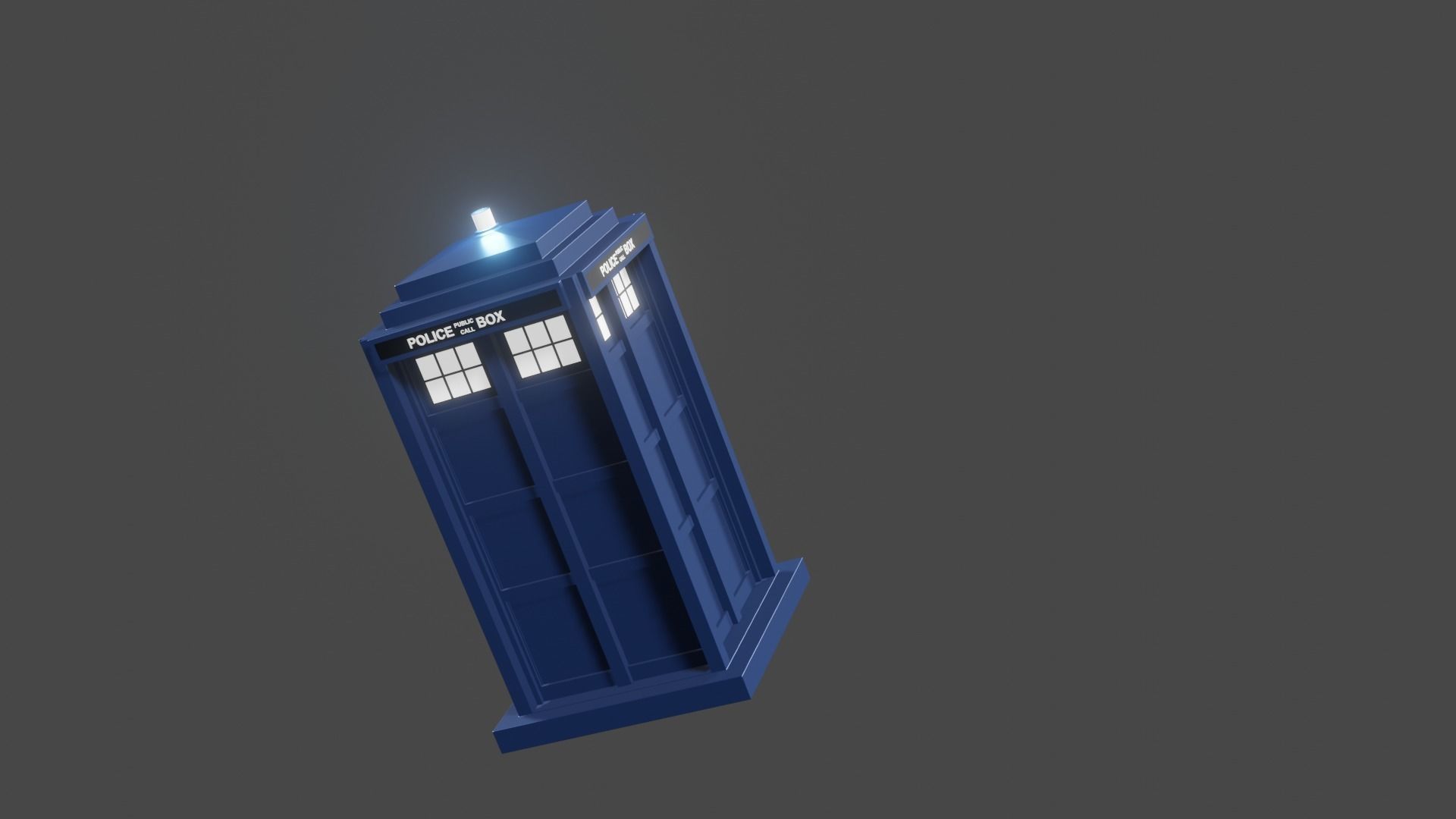 Fictional Time Machine TARDIS Free 3D model_1