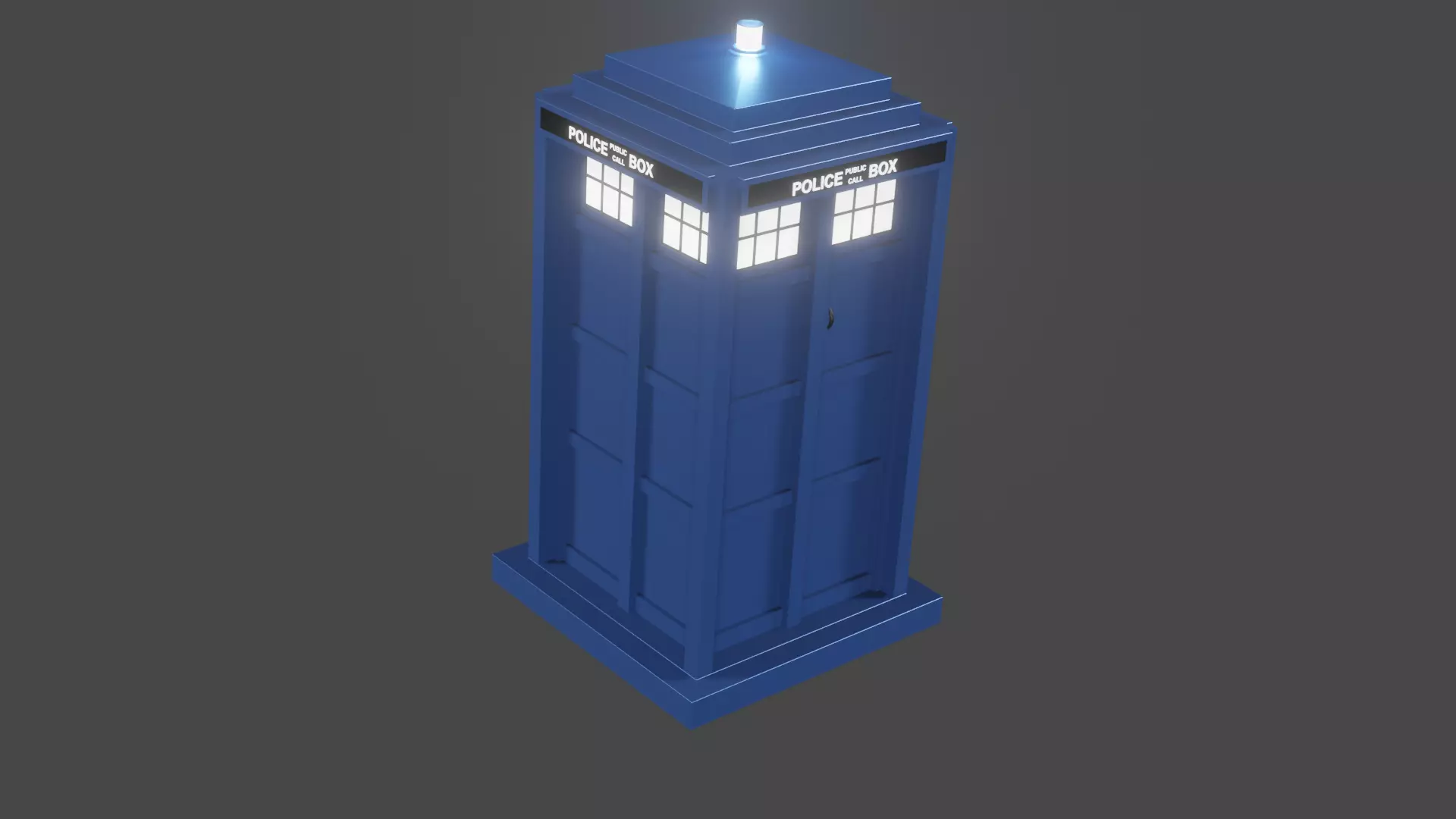 Fictional Time Machine TARDIS Free 3D model_0