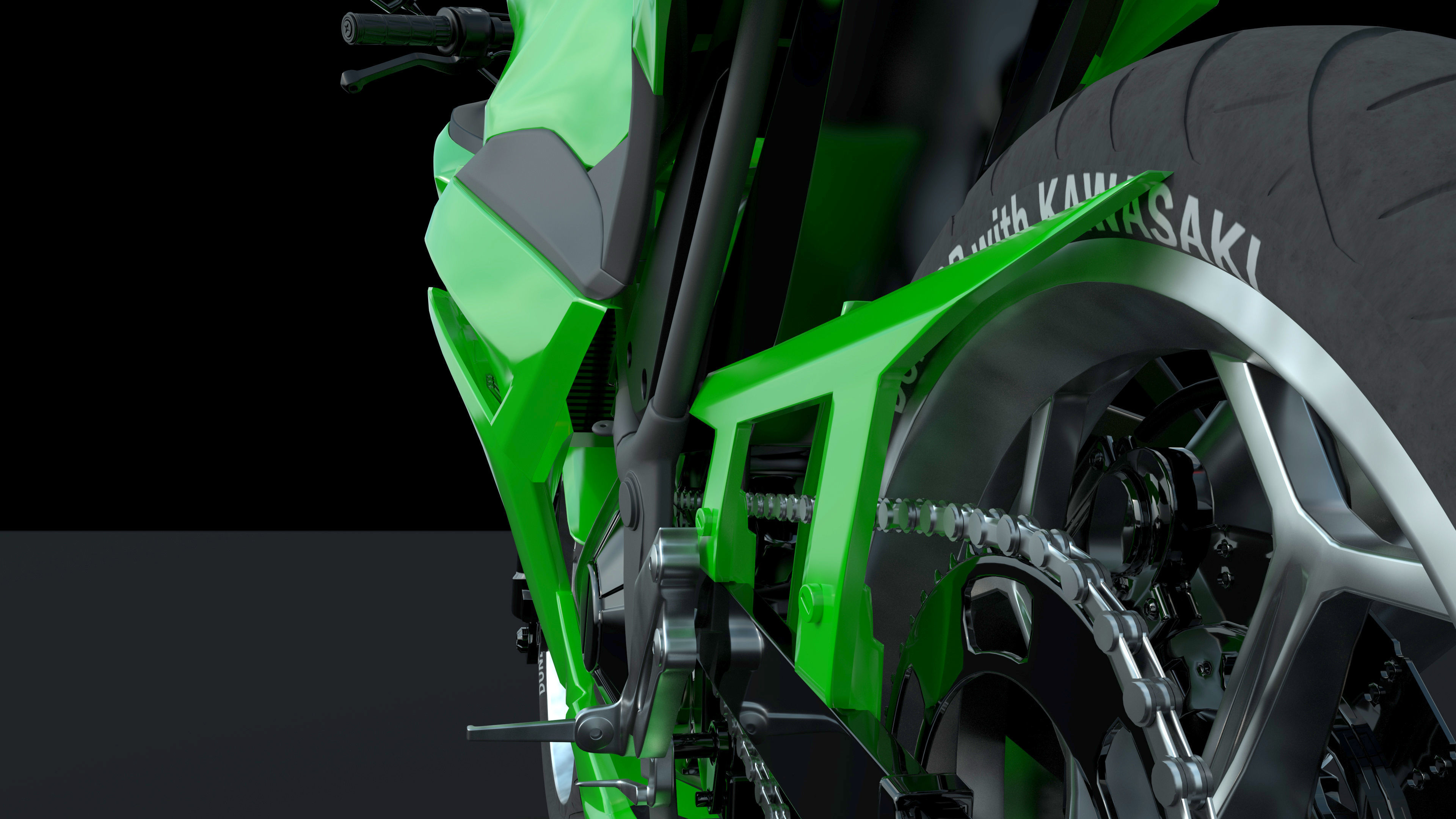 kawasaki ninja300 moto  3D model_1