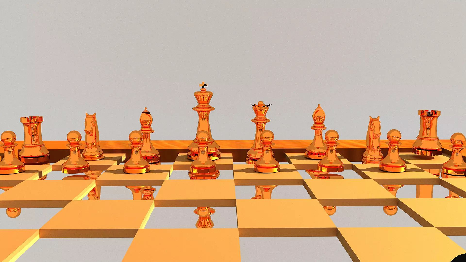 Chess Pieces and Board FBX OBJ 3D model_0
