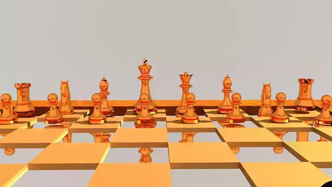 Chess Pieces and Board FBX OBJ