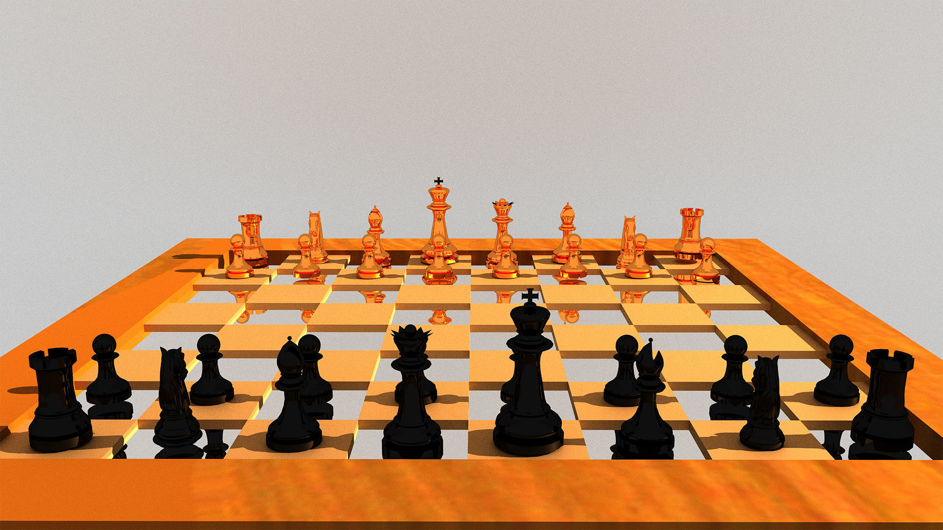 Chess Pieces and Board FBX OBJ 3D model_5