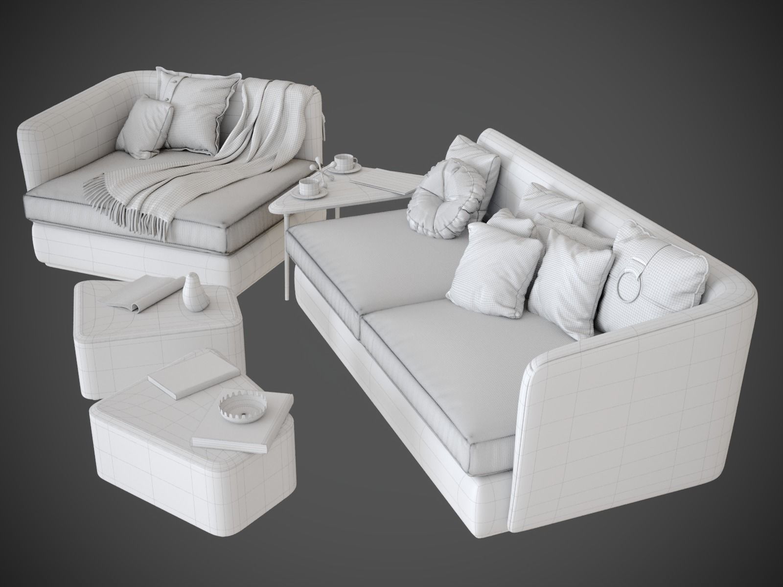 Scene Bedroom silver bor 3D model_24