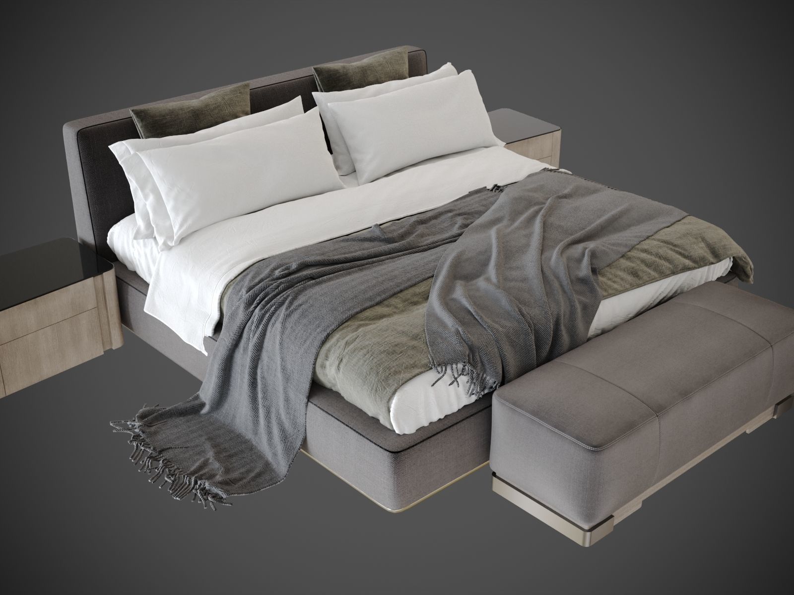 Scene Bedroom silver bor 3D model_1
