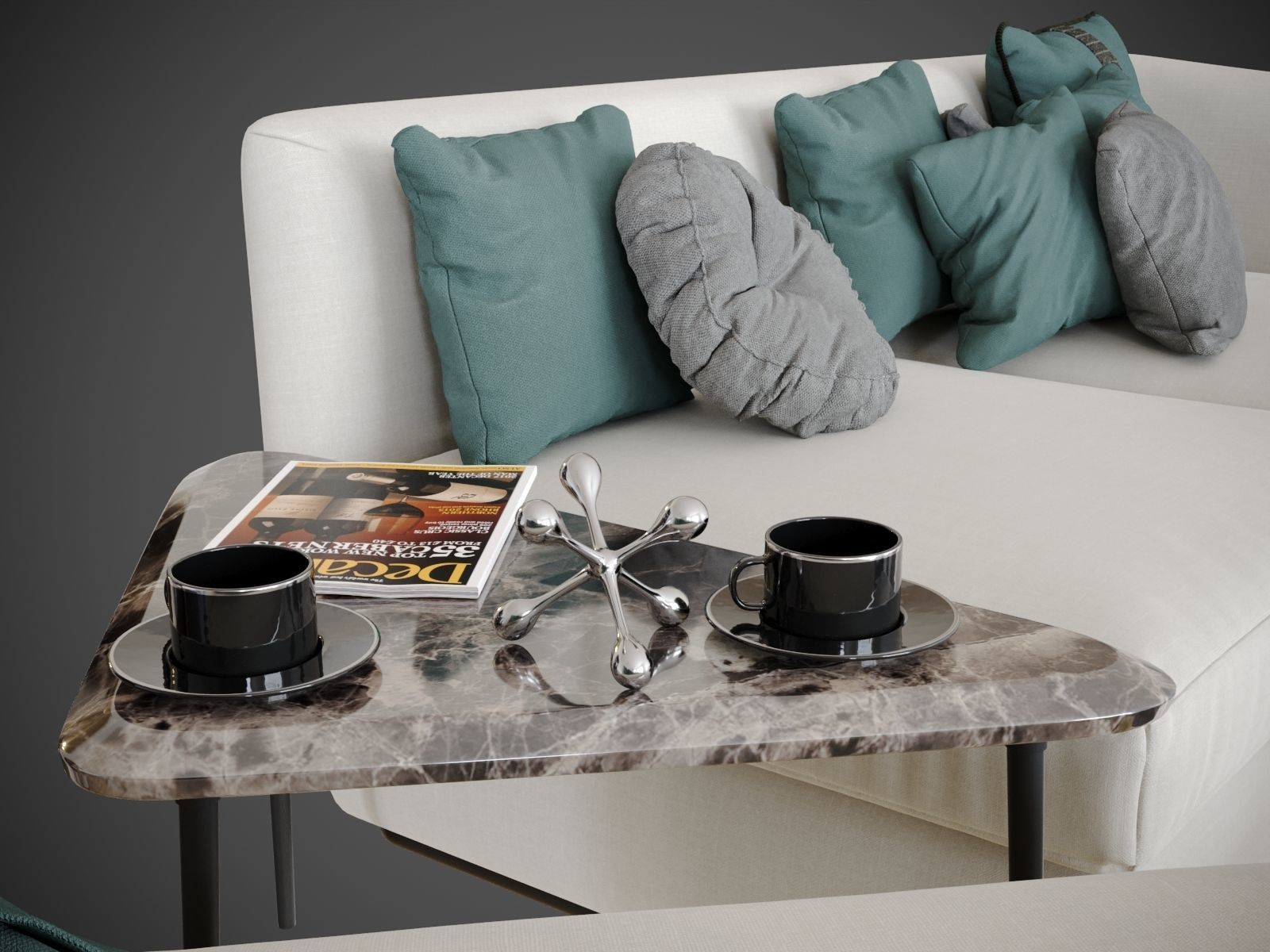 Scene Bedroom silver bor 3D model_5