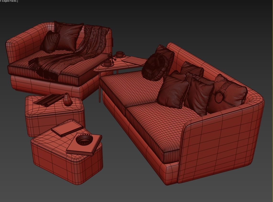 Scene Bedroom silver bor 3D model_23