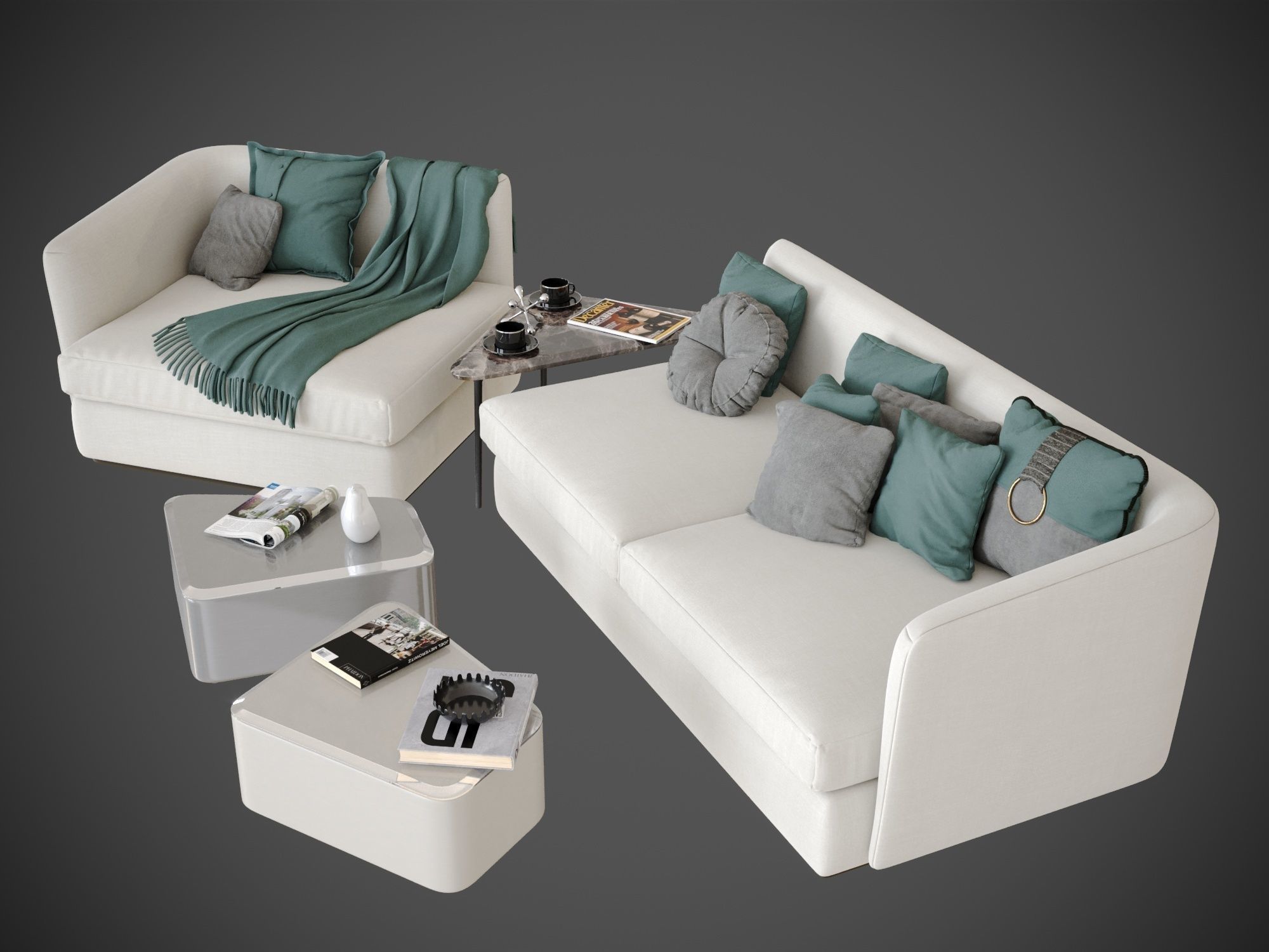 Scene Bedroom silver bor 3D model_3