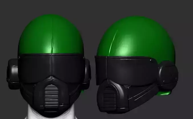 helmet high poly sculpt 3d printable ver 7 3D model