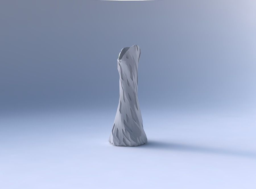Vase twisted squeezed and bent hexagon 2 with cavities 3D print model_4