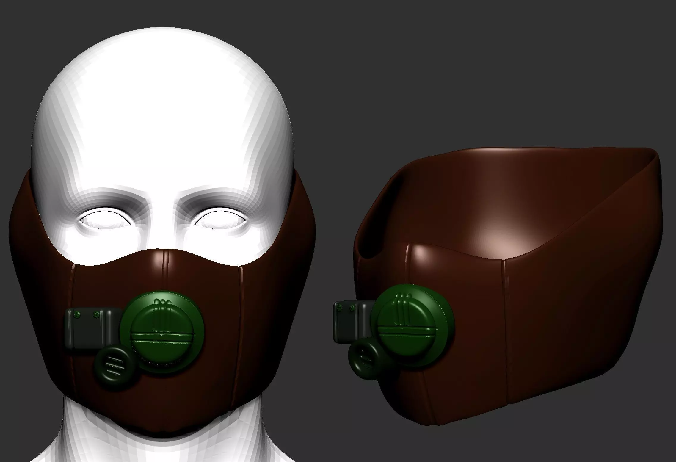 gas mask helmet scifi high poly sculpt  ver 1 3d printable  3D model_0