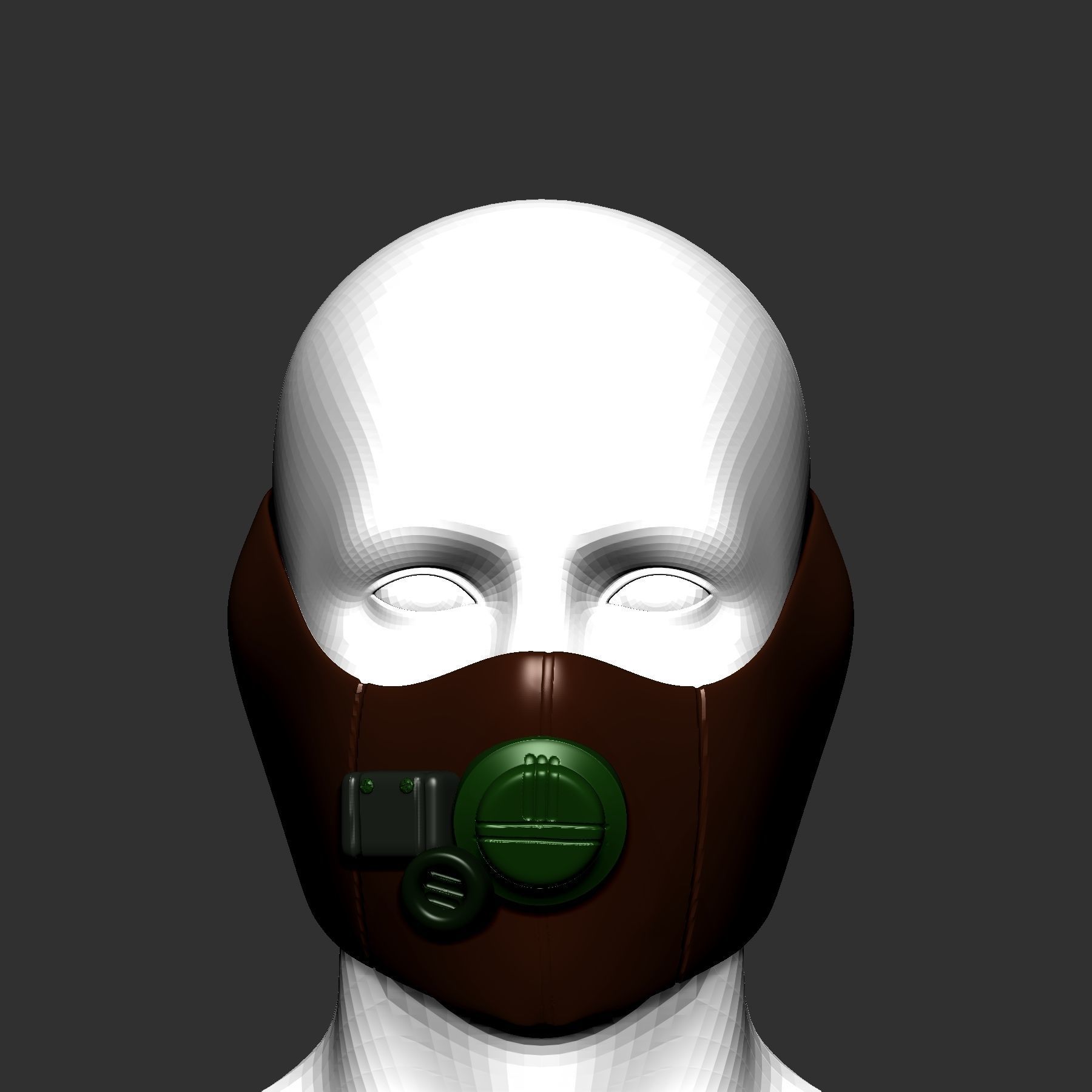 gas mask helmet scifi high poly sculpt  ver 1 3d printable  3D model_1
