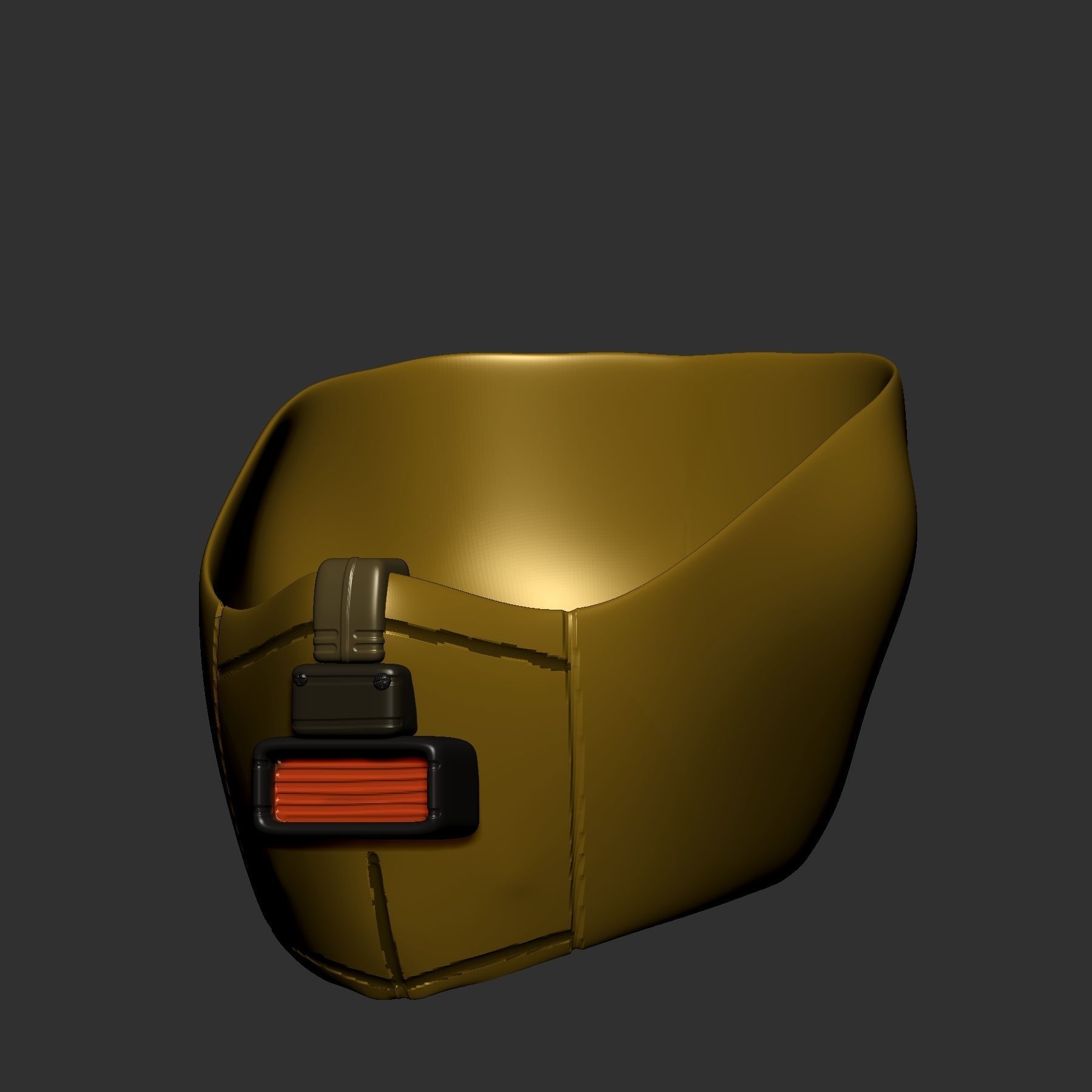 gas mask helmet scifi high poly sculpt 3d printable  3D model_2