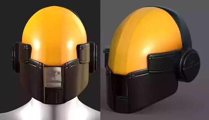 Helmet scifi military combat 3d model low poly 