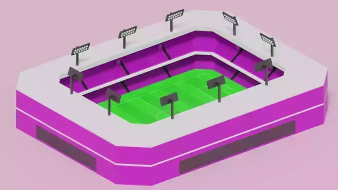 Cartoon Soccer Football Stadium 3D model
