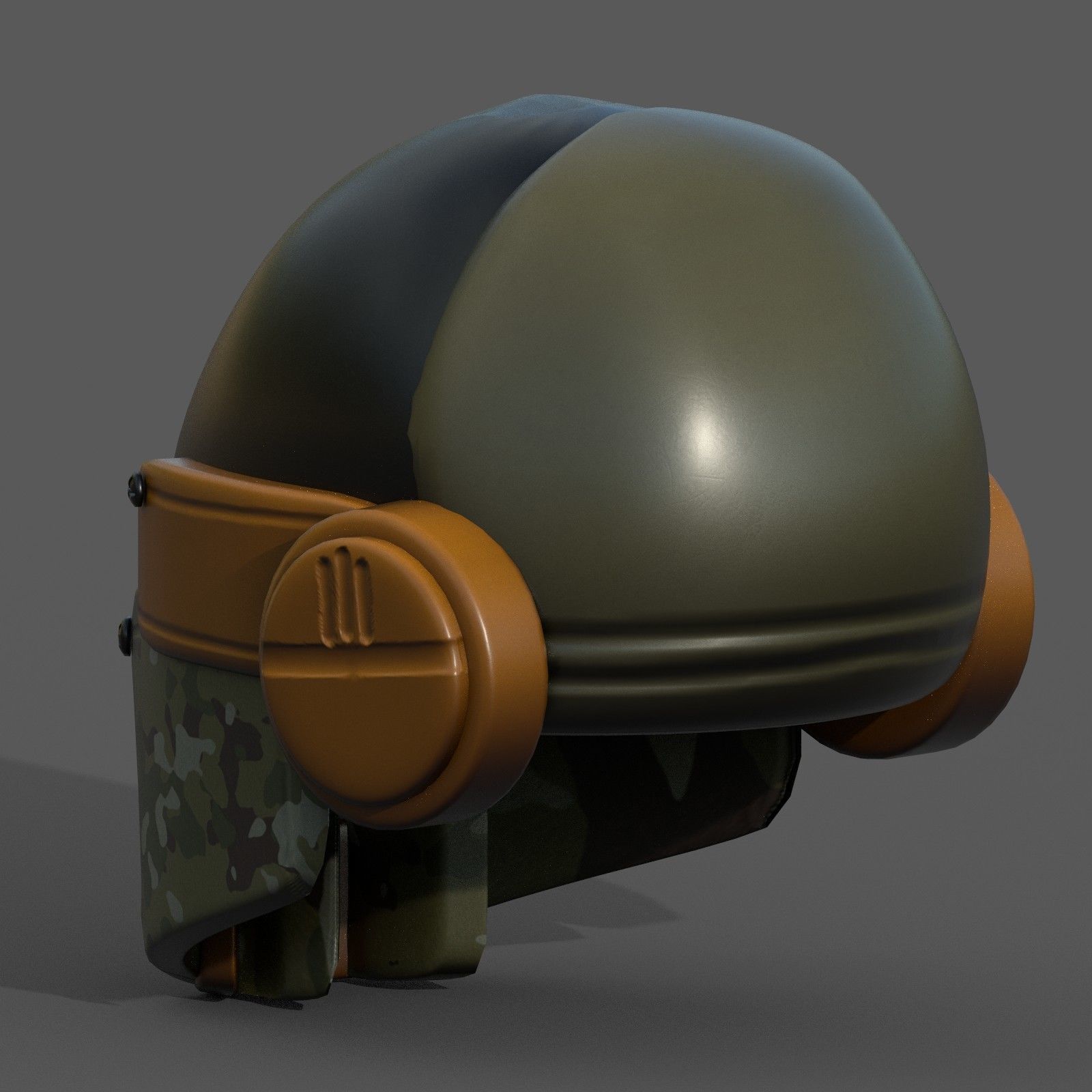 Helmet scifi military combat 3d model low poly Low-poly 3D model_2