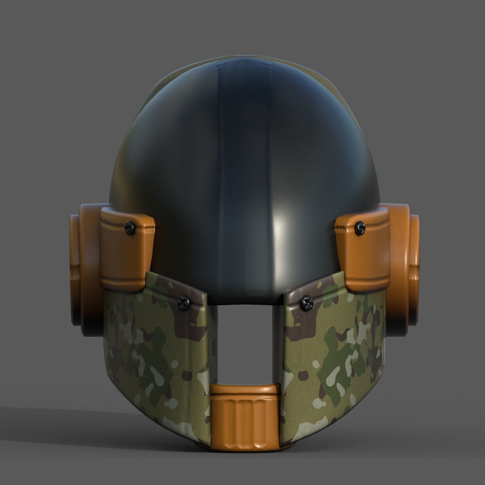 Helmet scifi military combat 3d model low poly Low-poly 3D model_4
