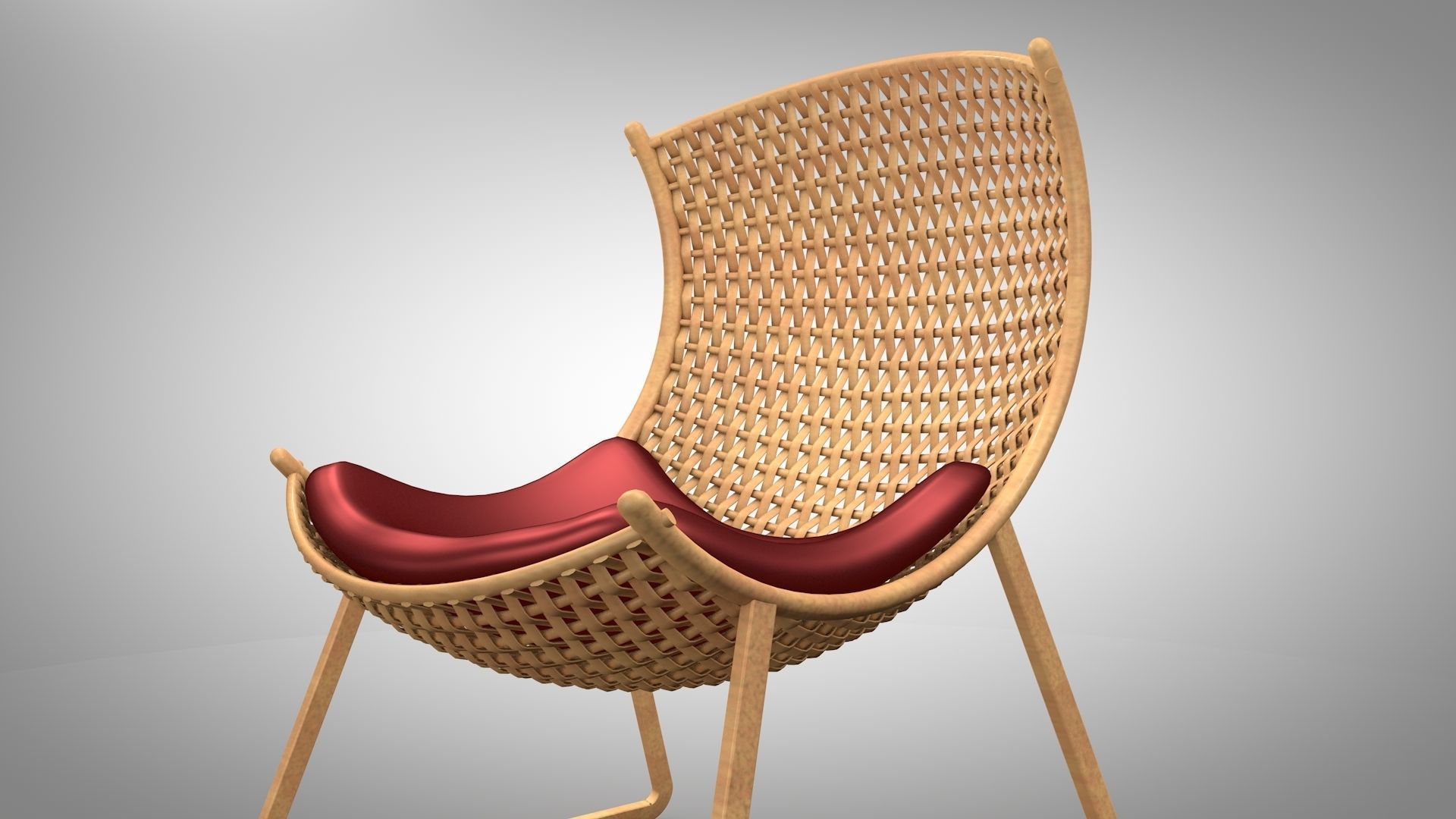 Wicker Chair 3D model_5