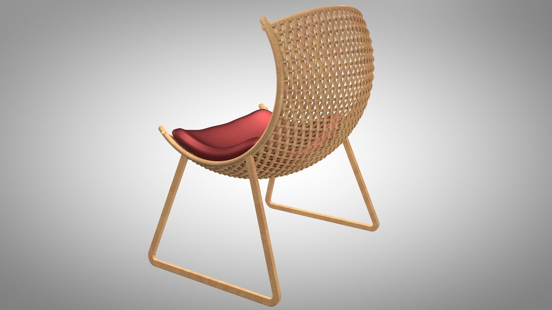 Wicker Chair 3D model_3