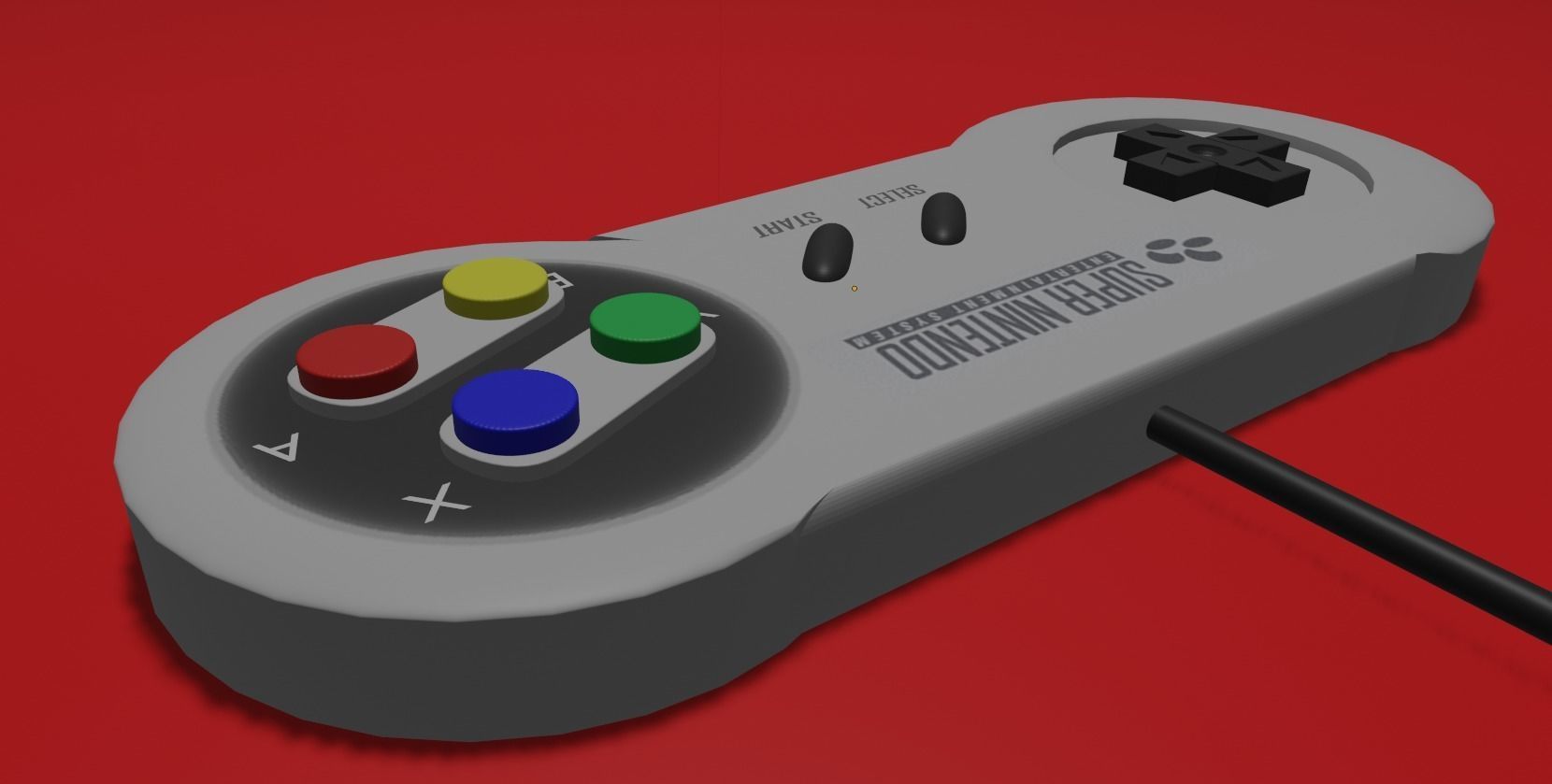 Nintendo Super NES gamepad Free 3D model_2