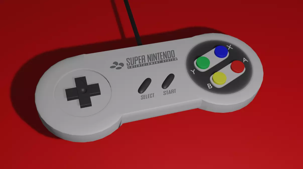 Nintendo Super NES gamepad Free 3D model_0