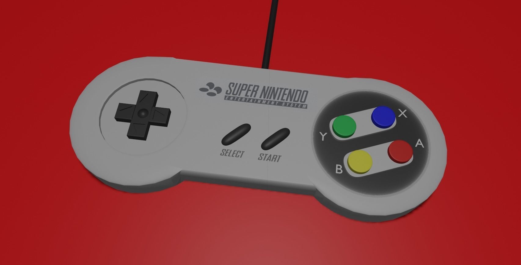Nintendo Super NES gamepad Free 3D model_1