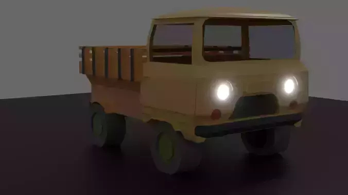 UAZ with a body Low-poly 3D model