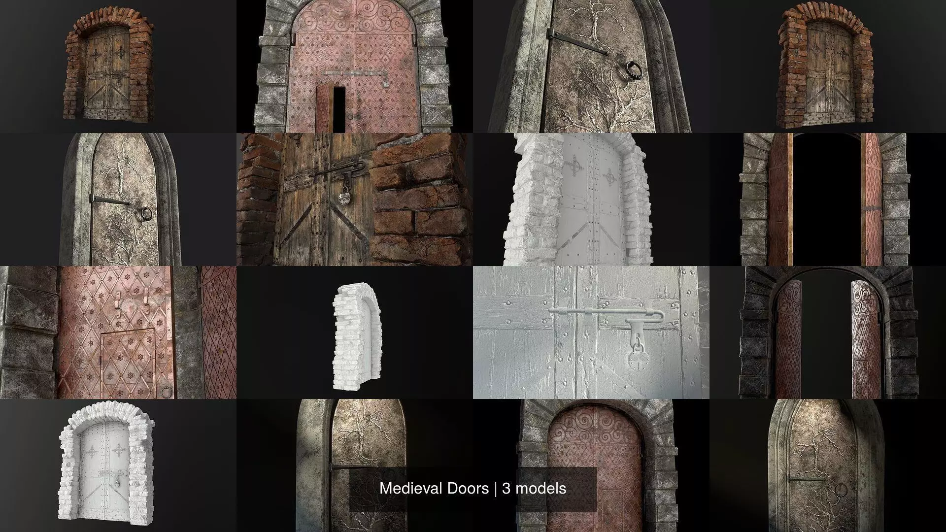 Medieval Doors 3D Model Collection_1