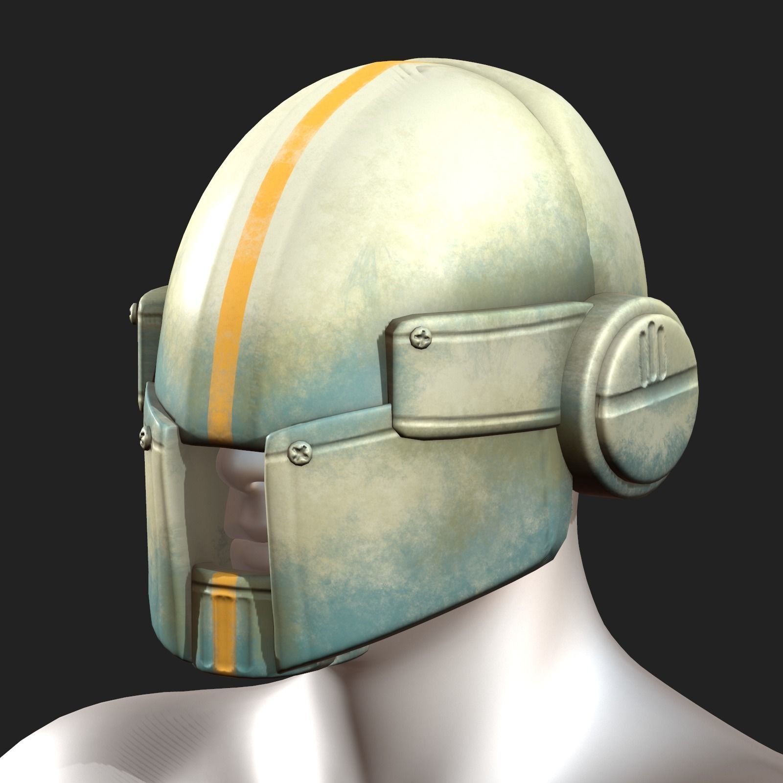 Gas mask respirator scifi futuristic 3d model Low-poly 3D model_3