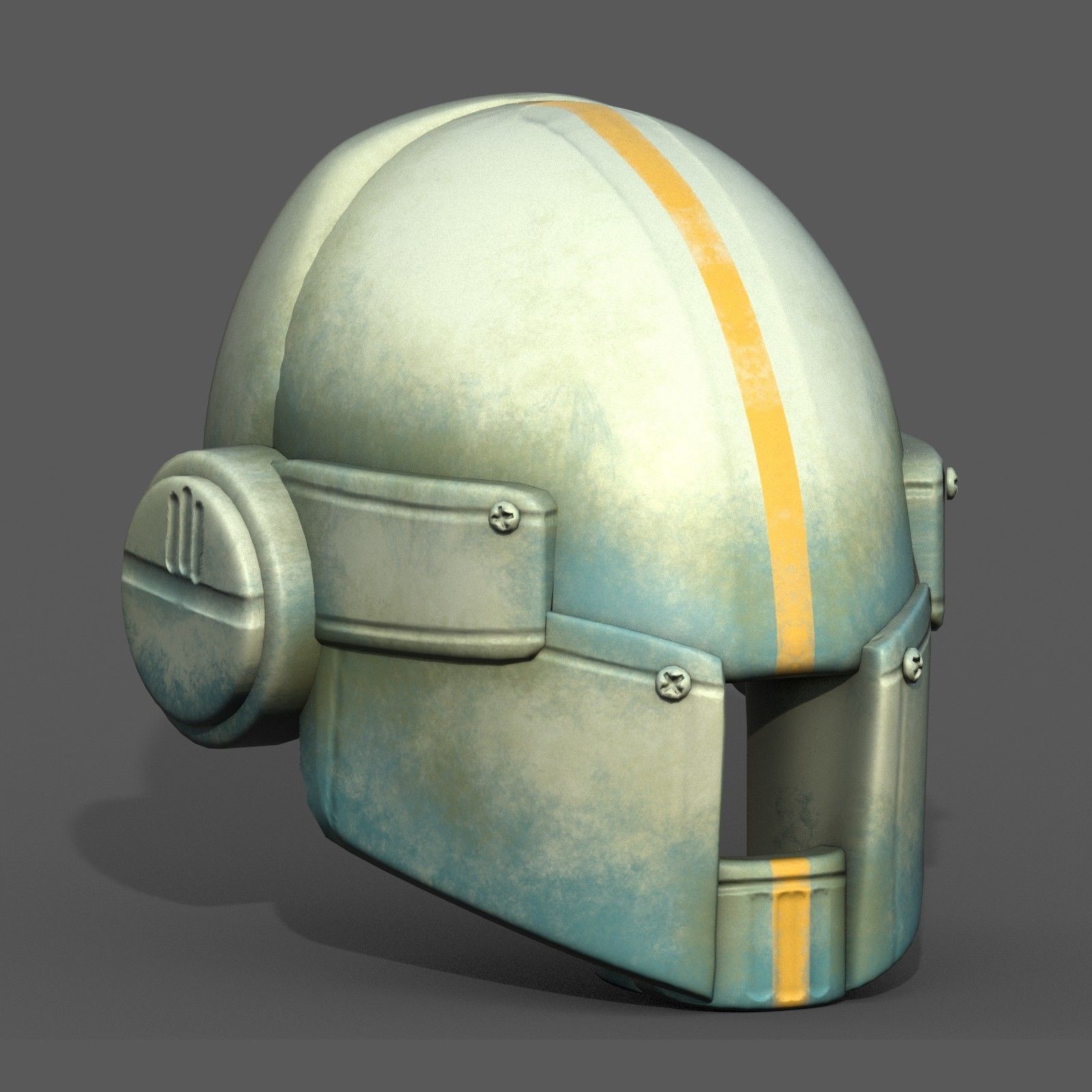 Gas mask respirator scifi futuristic 3d model Low-poly 3D model_6