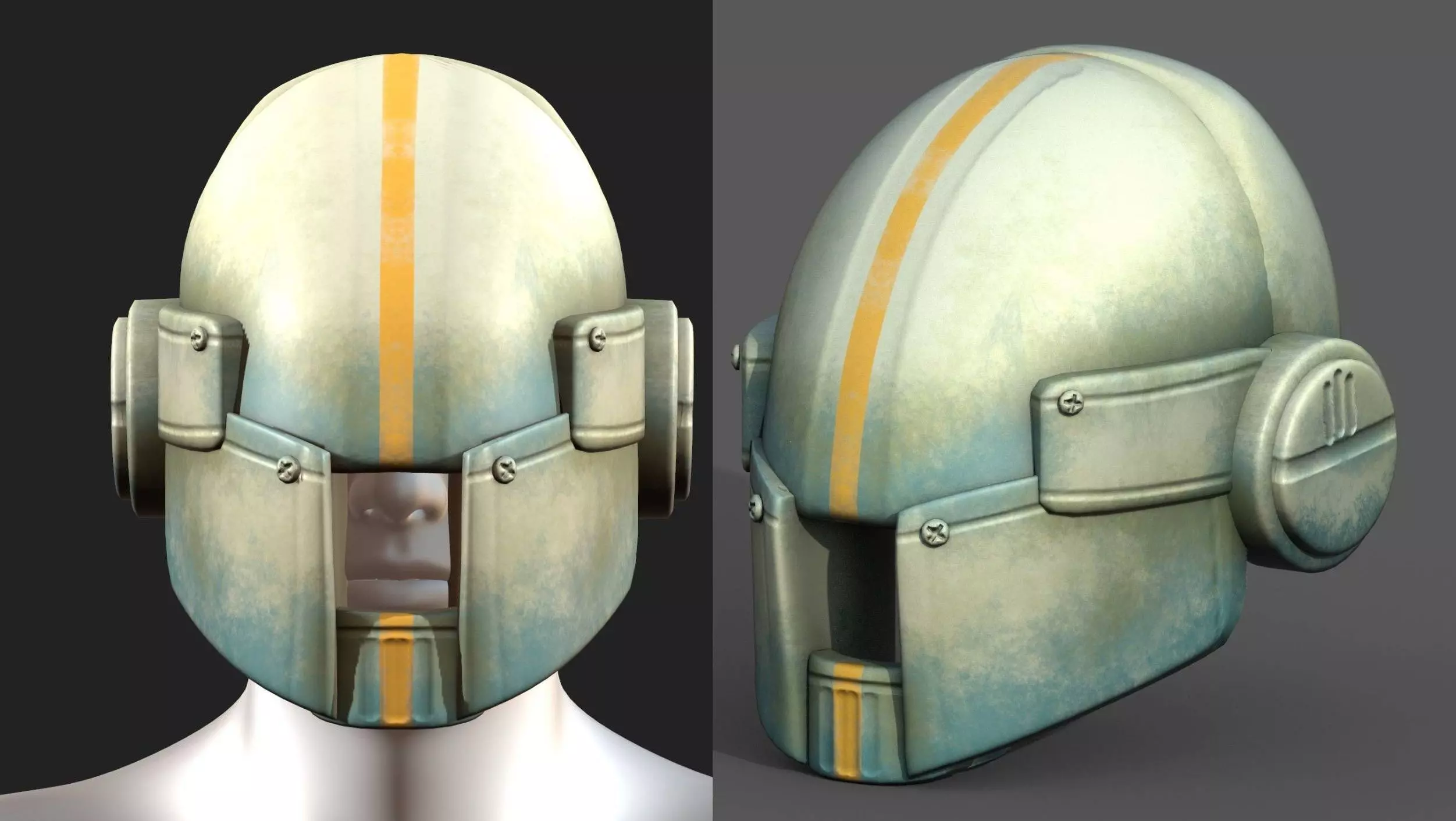 Gas mask respirator scifi futuristic 3d model Low-poly 3D model_0