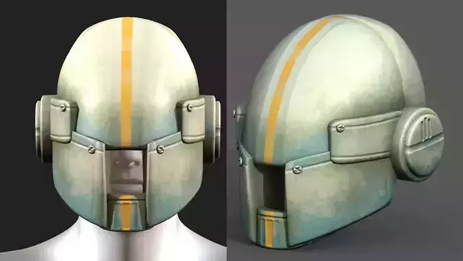 Gas mask respirator scifi futuristic 3d model Low-poly 3D model Gas mask respirator scifi futuristic 3d model Low-poly 3D model