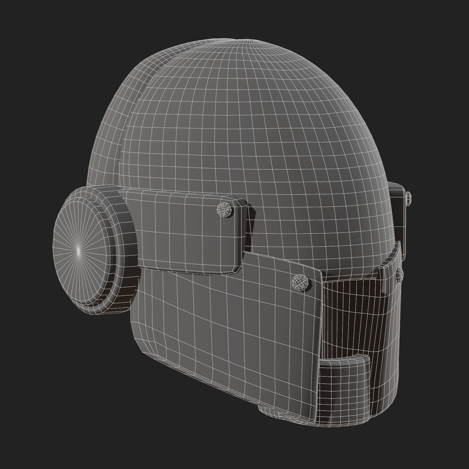 Gas mask respirator scifi futuristic 3d model Low-poly 3D model_10