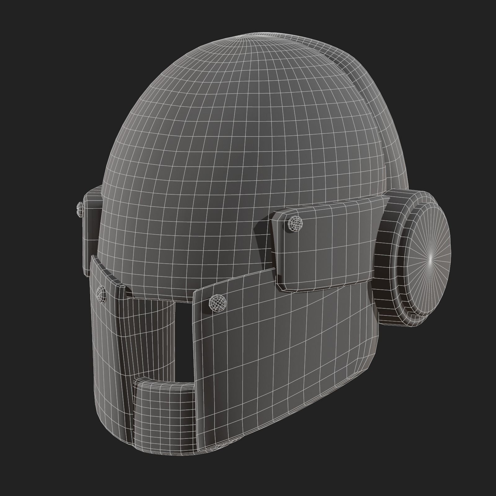 Gas mask respirator scifi futuristic 3d model Low-poly 3D model_11