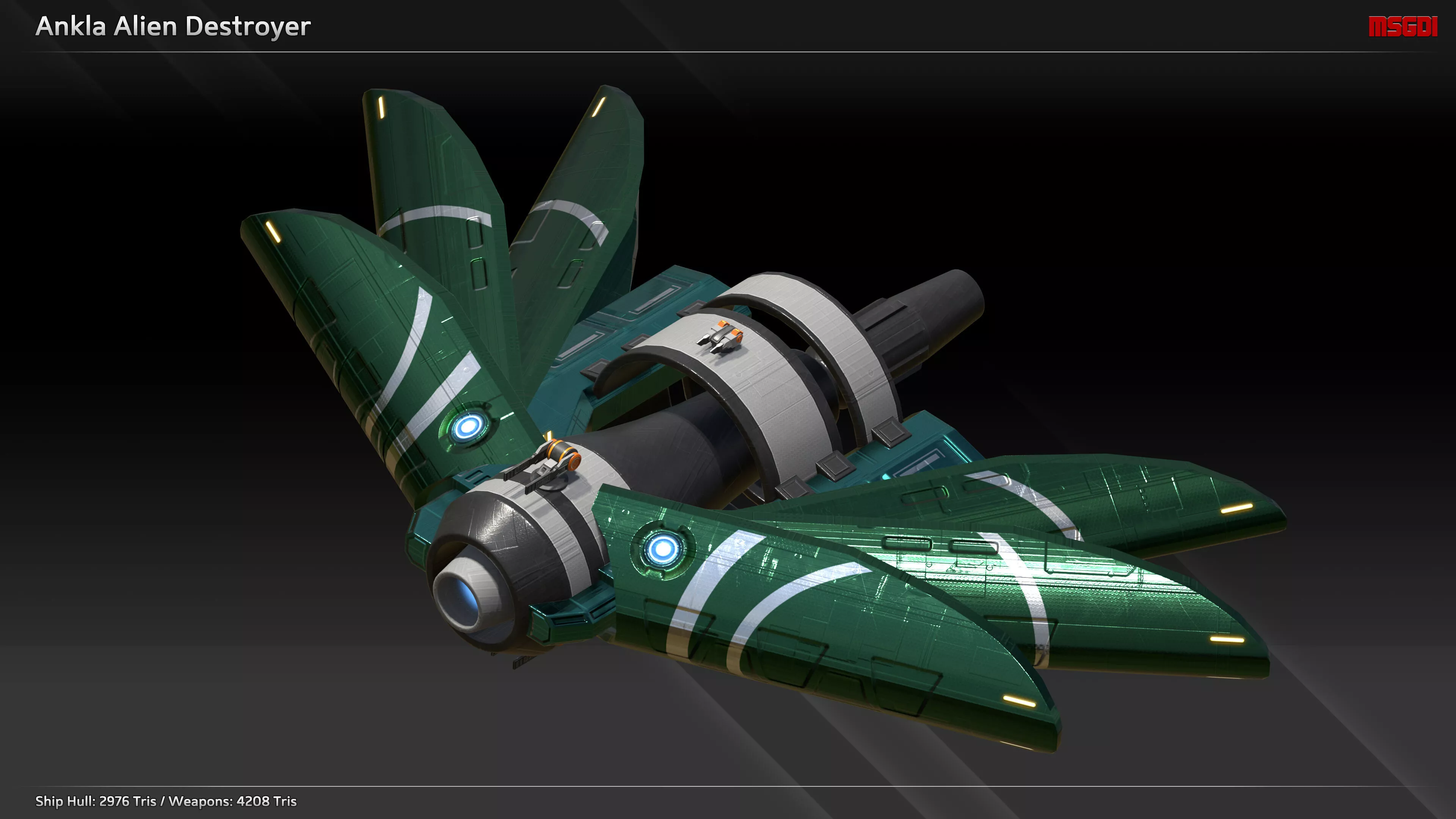 Ankla Alien Destroyer Low-poly 3D model