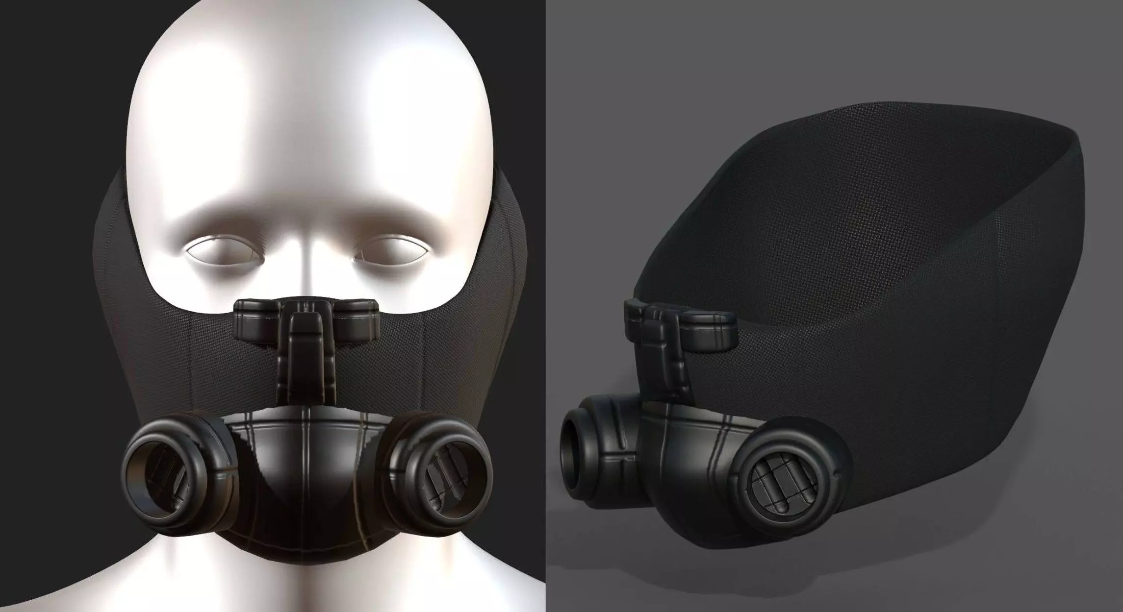 Gas mask helmet 3d model military combat fantasy Low-poly 3D model_0
