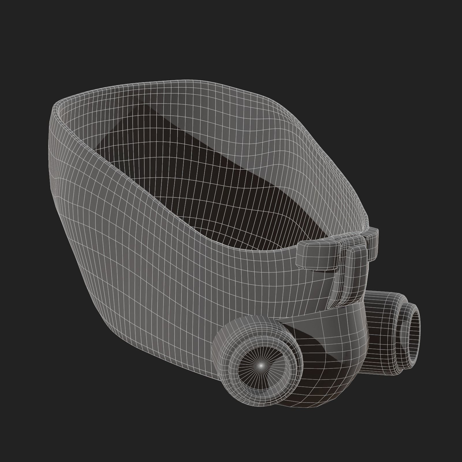 Gas mask helmet 3d model military combat fantasy Low-poly 3D model_11