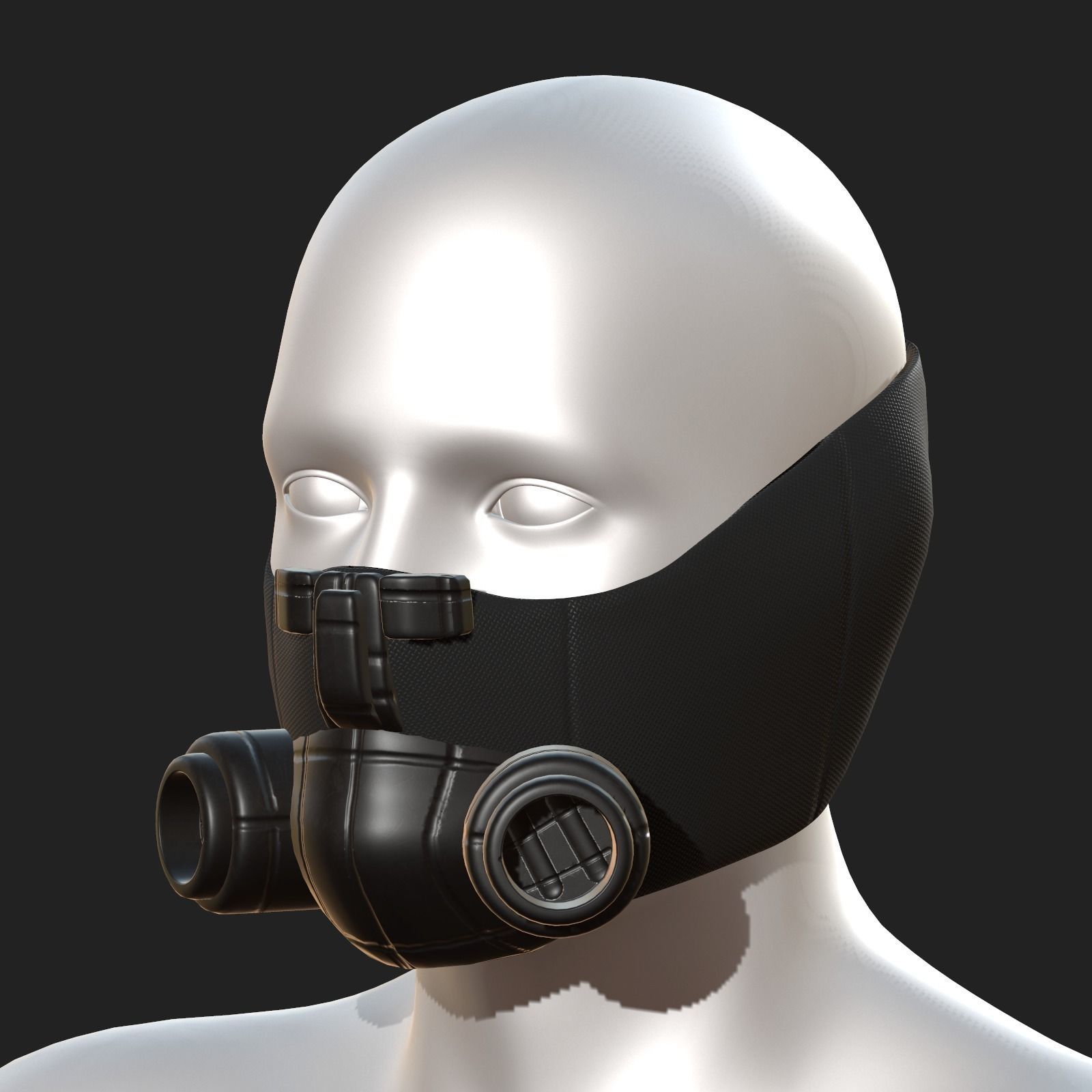 Gas mask helmet 3d model military combat fantasy Low-poly 3D model_10