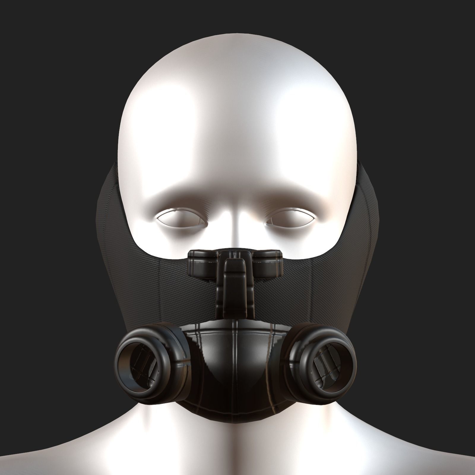 Gas mask helmet 3d model military combat fantasy Low-poly 3D model_7