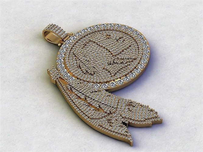 Diamond  Pave Pendant 3D model