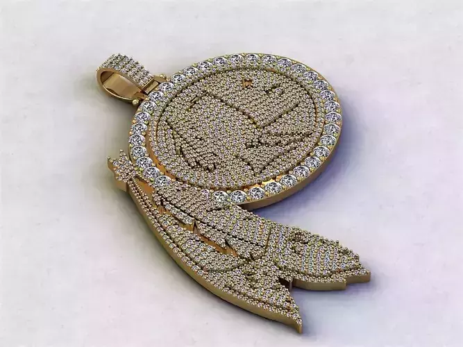 Diamond  Pave Pendant 3D model