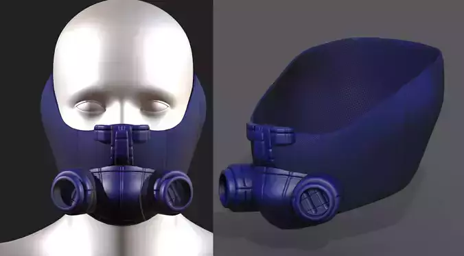 Gas mask respirator scifi futuristic 3d model 