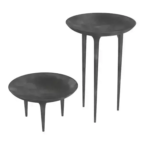 Rick Owens French Cast Bronze Tall and low Brazier Side Table 