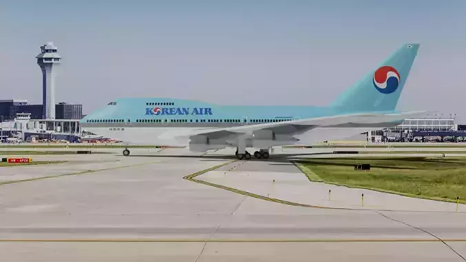 Korean Air 747SP Free 3D model